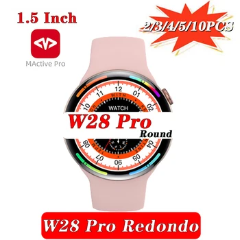 Умные часы W28 PRO Round Оптом 40 мм 41 мм Для мужчин и женщин, 1,5-дюймовый Bluetooth-вызов, беспроводная зарядка NFC, круглые часы серии 8