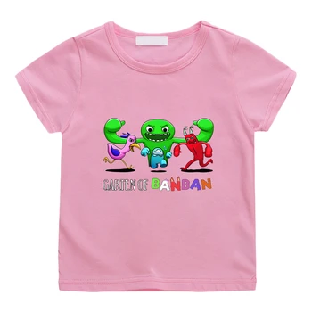 Футболка Garten of Banban Game Monster, Повседневная детская летняя футболка с коротким рукавом, 100% Хлопок, Высококачественные футболки с круглым вырезом, Милые