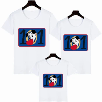 Футболки 101 Далматинец Disney Летние удобные Популярные детские футболки для девочек и мальчиков в семейном стиле Детские футболки с принтом 