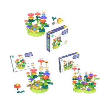 Цветочный сад, Строительные блоки, игрушка для Садоводства, Притворная Игрушка, СТЕБЕЛЬ, Игрушечное Цветочное здание