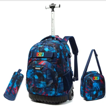 школьная сумка на колесиках, дорожная сумка-тележка для детей, рюкзак на колесиках для школьной тележки, сумка-рюкзак для мальчиков, наборы сумок-тележек