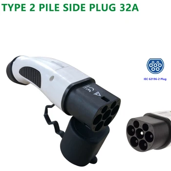 Штекер для зарядки электромобилей 32A Тип 2 IEC 62196-2, штекерный разъем, Портативный адаптер зарядного устройства для электромобилей