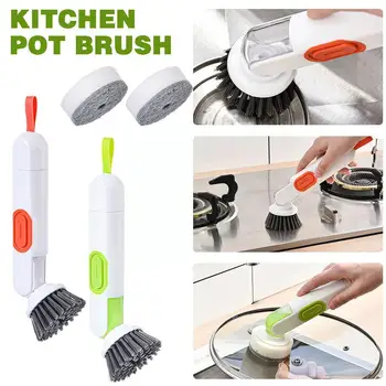 Щетка для чистки кухни с длинной ручкой, щетка для хранения жидкости, щетка для мытья посуды, Щетка для мытья кухонной посуды, подставка для чистки Чаши N1L4