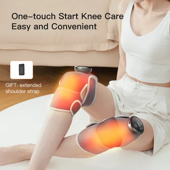 Электронагревательный Физиотерапевтический Массажер для колена, 3 Регулируемых Горячих Компресса, Инструмент для массажа плеча, колена, Локтя