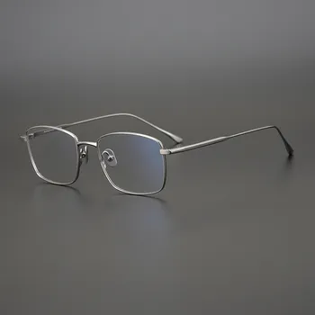 Японский бренд оптических титановых квадратных ультралегких очков Gafas Ручной работы, оправы для очков по рецепту от близорукости, мужские очки