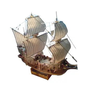 3D Наборы моделей кораблей-головоломок, Плавсредство в масштабе 1:100, Бумажная Парусная лодка, Наборы кораблей 