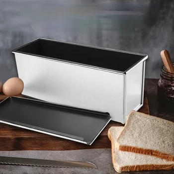 450 г/750 г/1000 г/Алюминиевый сплав, черные коробки для тостов с антипригарным покрытием, Форма для выпечки хлеба, форма для торта, инструмент для выпечки с крышкой
