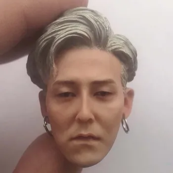 Bigang 1/6 G-Dragon Head Sculpt Версия с Белыми Волосами Корейская Мужская Резьба по Голове Солдата с Ушками для 12-дюймовой Фигурки Phicen