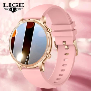 LIGE Смарт-Часы Для Женщин с Полным Сенсорным экраном Bluetooth Call ip67 Водонепроницаемые Часы Спортивный Фитнес-Трекер Smartwatch Reloj Mujer