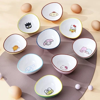Sanrio Kawaii Hello Kitty Тарелка Для приправ С Рисунком Керо Керо Кероппи Керамическая Мини-Тарелка Для Приправ Детская Милая Маленькая Миска