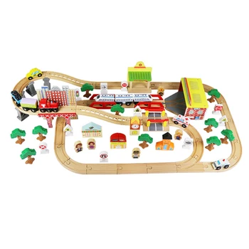 Деревянный высокоскоростной железнодорожный путь, набор колец для шоссе, Деревянная железная дорога, Электрический магнитный поезд, игрушка, Деревянный рельс, игрушка для мальчика G10