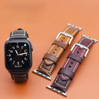 Кожаный ремешок для Apple Watch band 44 мм 45 мм 44 мм 42 мм 41 мм 40 мм 38 мм браслет iWatch Ultra series 1 2 3 4 5 7 SE ремешок