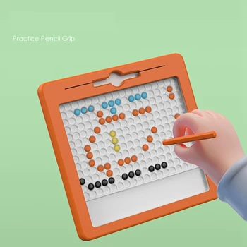 Магнитная доска для рисования карандашом, игрушки для раннего развития ребенка, игрушки для рисования и созидания (оранжевый)
