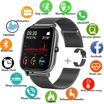 Новые смарт-часы Для мужчин и женщин, Bluetooth-вызов, умные часы, мужской спортивный фитнес-трекер, Водонепроницаемый светодиодный полноэкранный сенсорный экран для Android ios