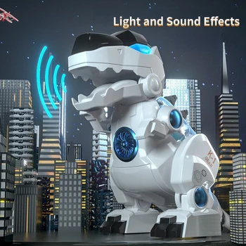 Новый электрический игрушечный динозавр в режиме ходьбы, механизм Тираннозавр Рекс со световыми и звуковыми эффектами, детские электронные игрушки